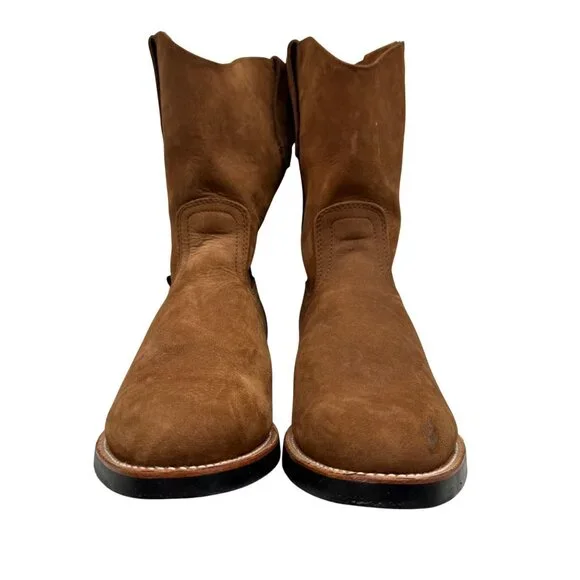 Original Michel Mid Calf Cognac Nubuck Leather Boots Made in Mexico Men's sz 10